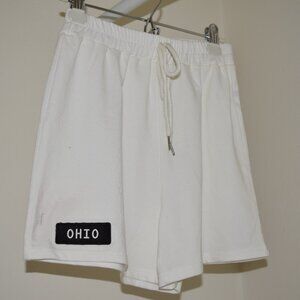 White “Ohio” Drawstring Boy Shorts - Size Small